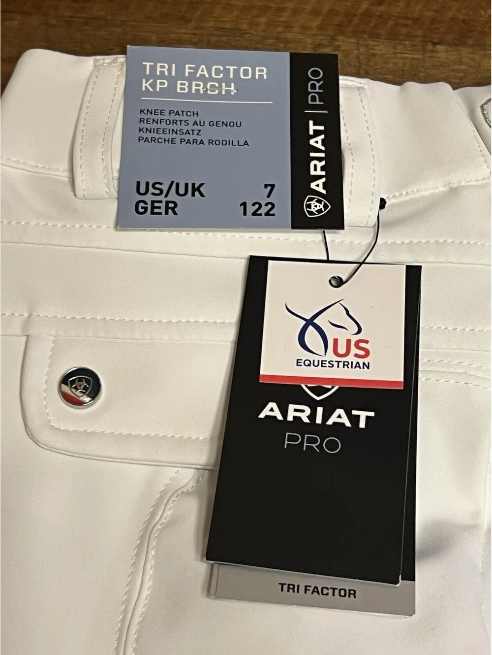 ARIAT Kids Tri Factor Grip Knee Patch Breech Equestrian Riding Pant YOUTH Size 7